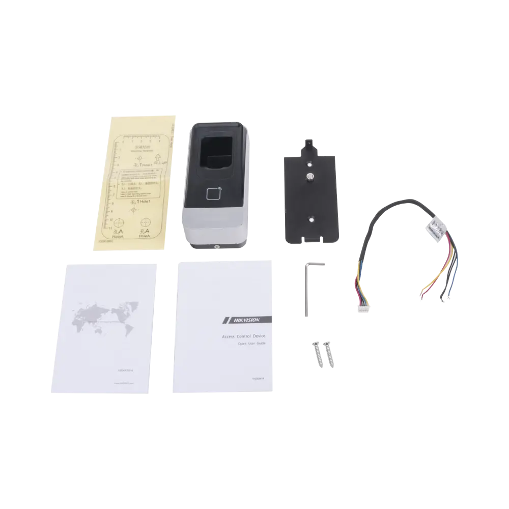 Lector esclavo PROX EM IP65 / Huella Digital / Lector de Tarjetas de Proximidad / RS-485 / Interior y Exterior / Requiere Panel de Control de Acceso DS-K26 Series y DS-K27