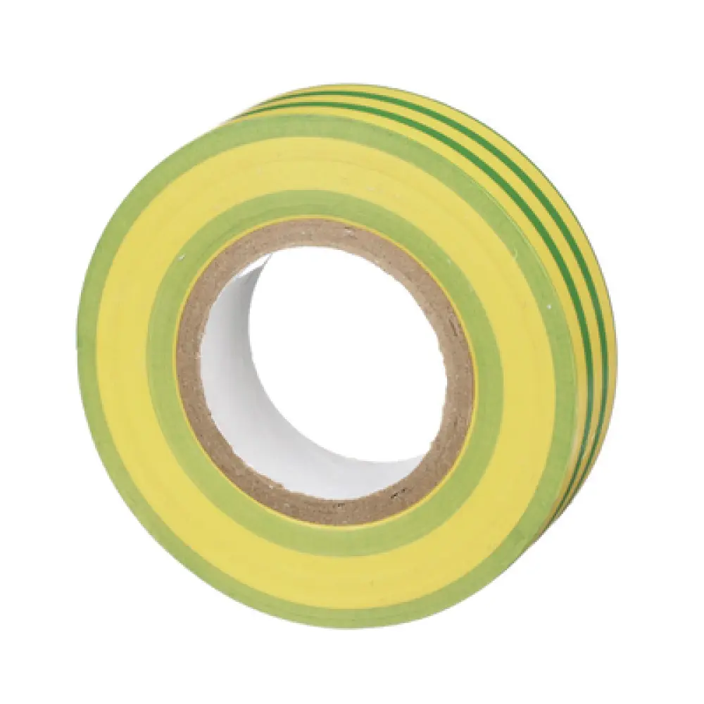 Cinta Eléctrica de Aislamiento / PVC 0.13 mm (5 mil) / 19.05 mm x 20.12 m (66 ft) / Adhesivo a Presión / Amarillo/Verde