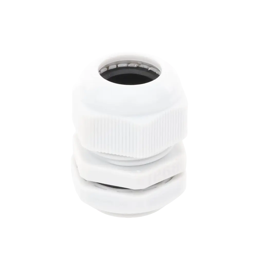 Conector Plástico Blanco Tipo Glándula para Rosca NPT 3/4"