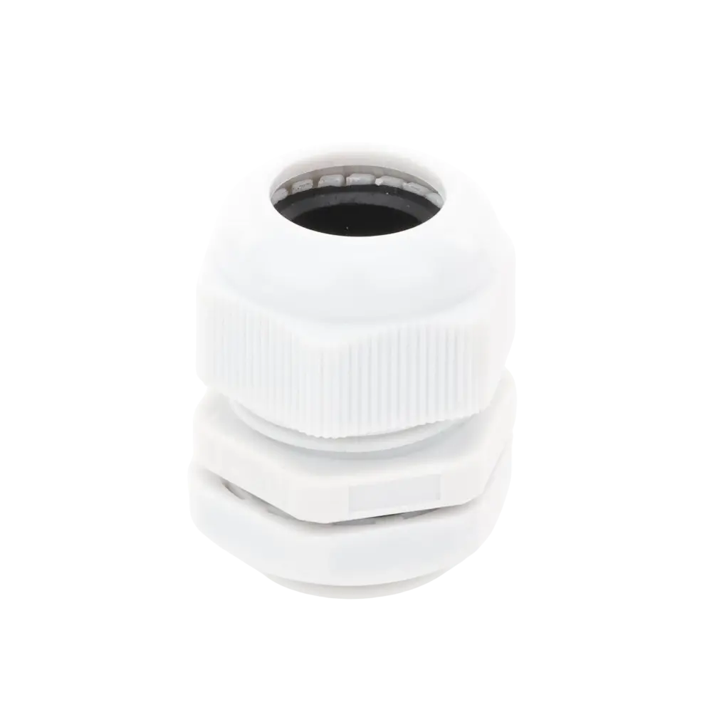 Conector Plástico Blanco Tipo Glándula para Rosca NPT 3/4"