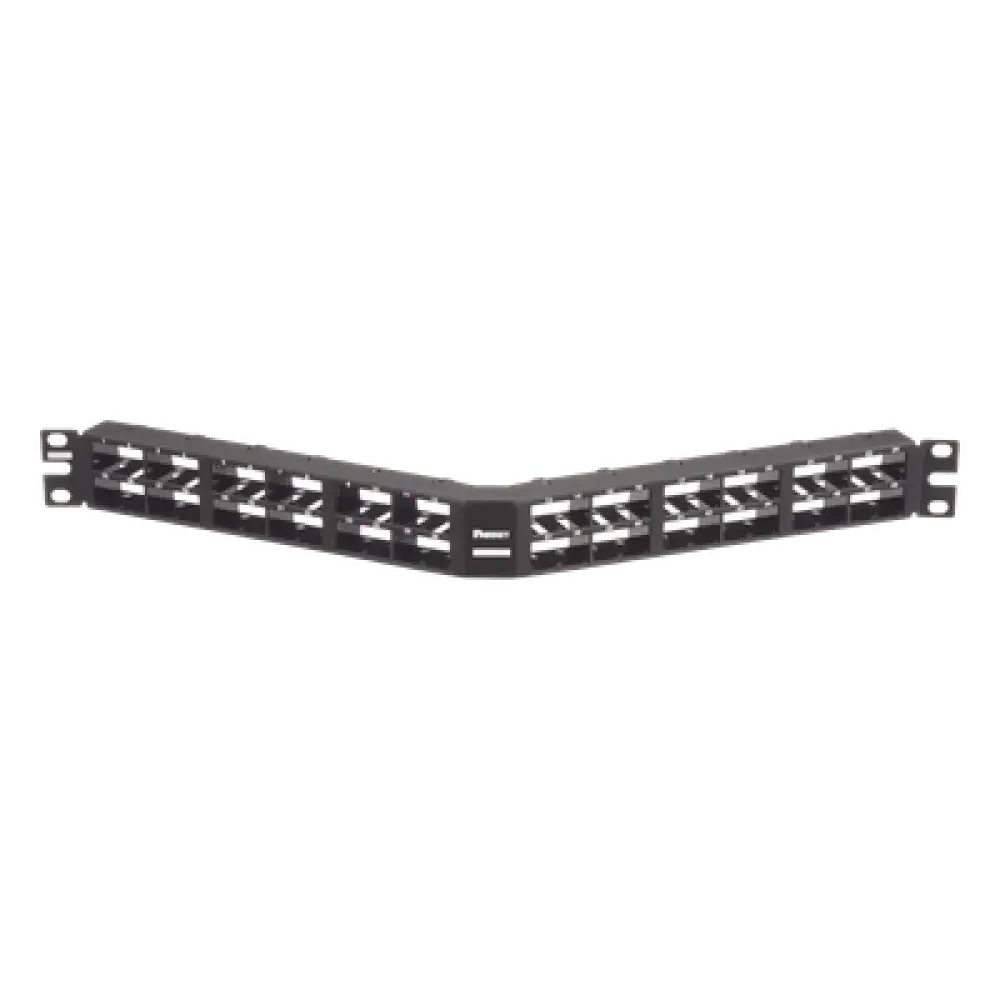 Panel de Parcheo Modular / 48 Puertos / 1UR / 19in / Angulado / Alta Densidad / Sin Blindaje / Mini-Com
