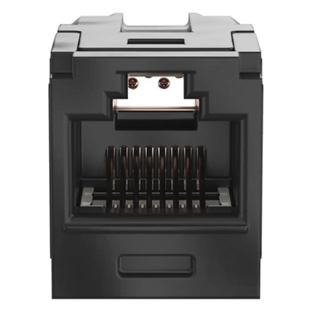 Módulo Acoplador / Mini-Com / Categoría 6A / RJ45 a RJ45 / Negro / PoE++ / 2500 Ciclos