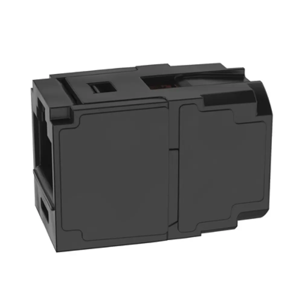 Módulo Acoplador / Mini-Com / Categoría 6A / RJ45 a RJ45 / Negro / PoE++ / 2500 Ciclos