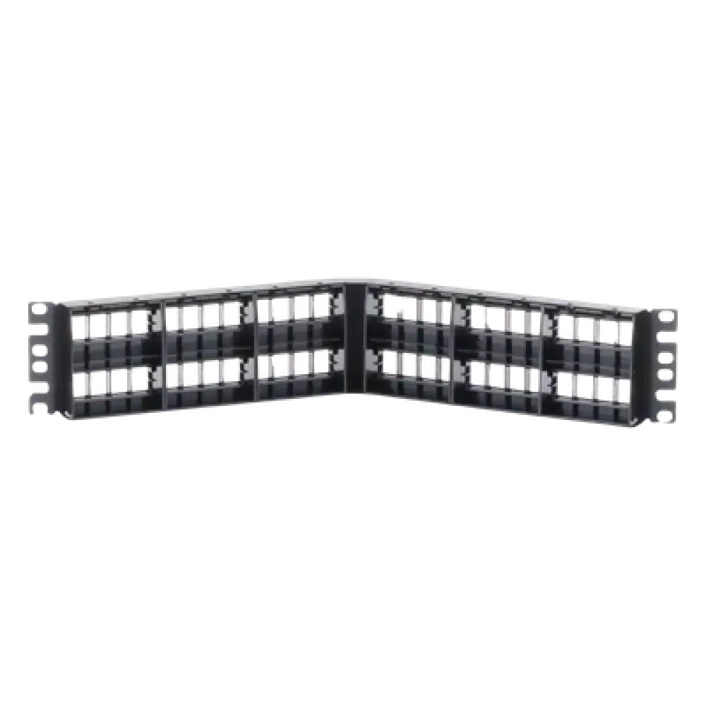 Panel de Parcheo Modular Keystone / 48 Puertos / Angulado / 2UR / Acero Inoxidable / 19.00' (482.6 mm) Ancho