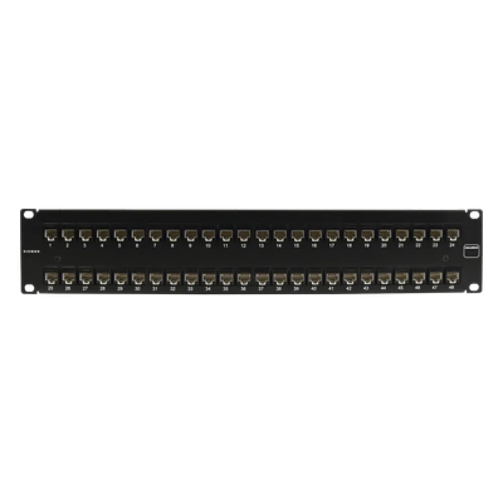 Patch Panel / UTP Cat6A / 48 Puertos / Plano / 2U / Rack 19'