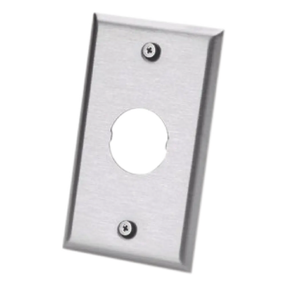 Placa de Pared Industrial / 1 Puerto / Acero Inoxidable / Montaje Vertical / Superficie Plana