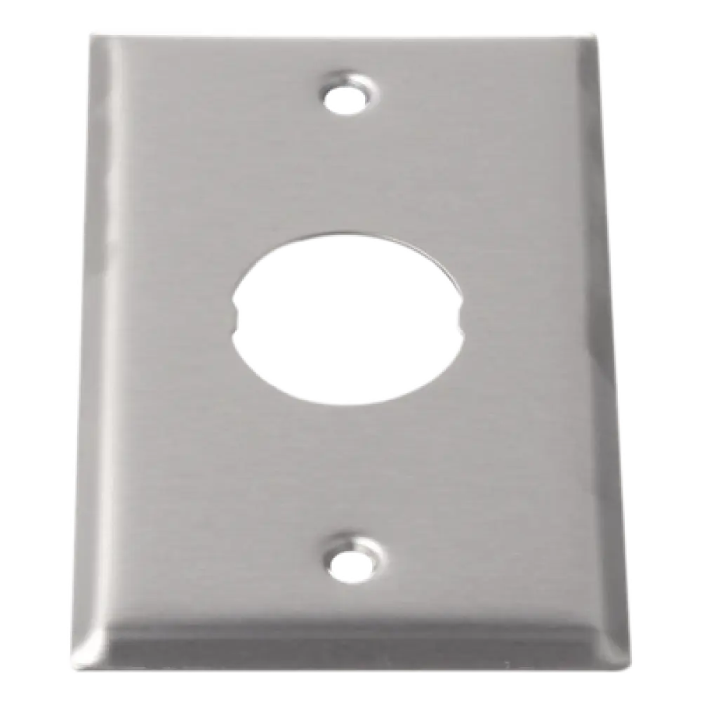 Placa de Pared Industrial / 1 Puerto / Acero Inoxidable / Montaje Vertical / Superficie Plana