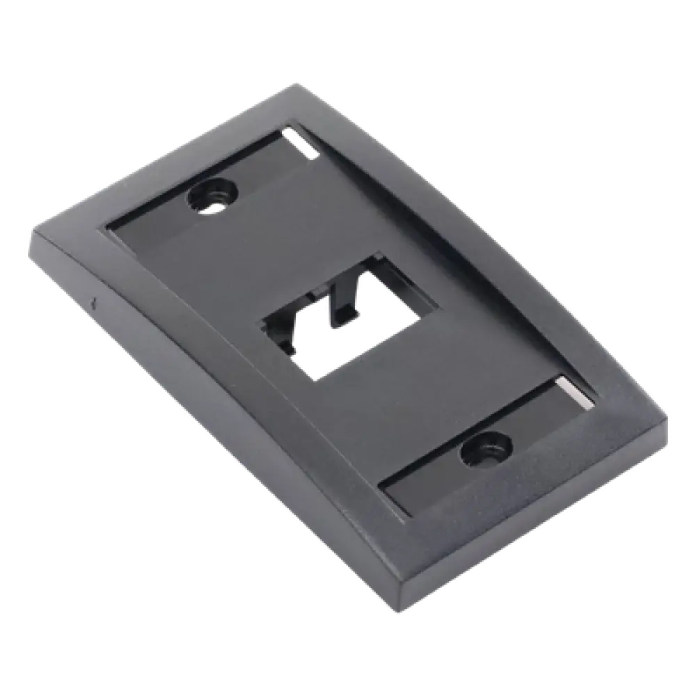 Placa de Pared Vertical / 2 Puertos Mini-Com / Con Espacio para Etiquetas / 2.75 x 4.5 pulgadas / Negro