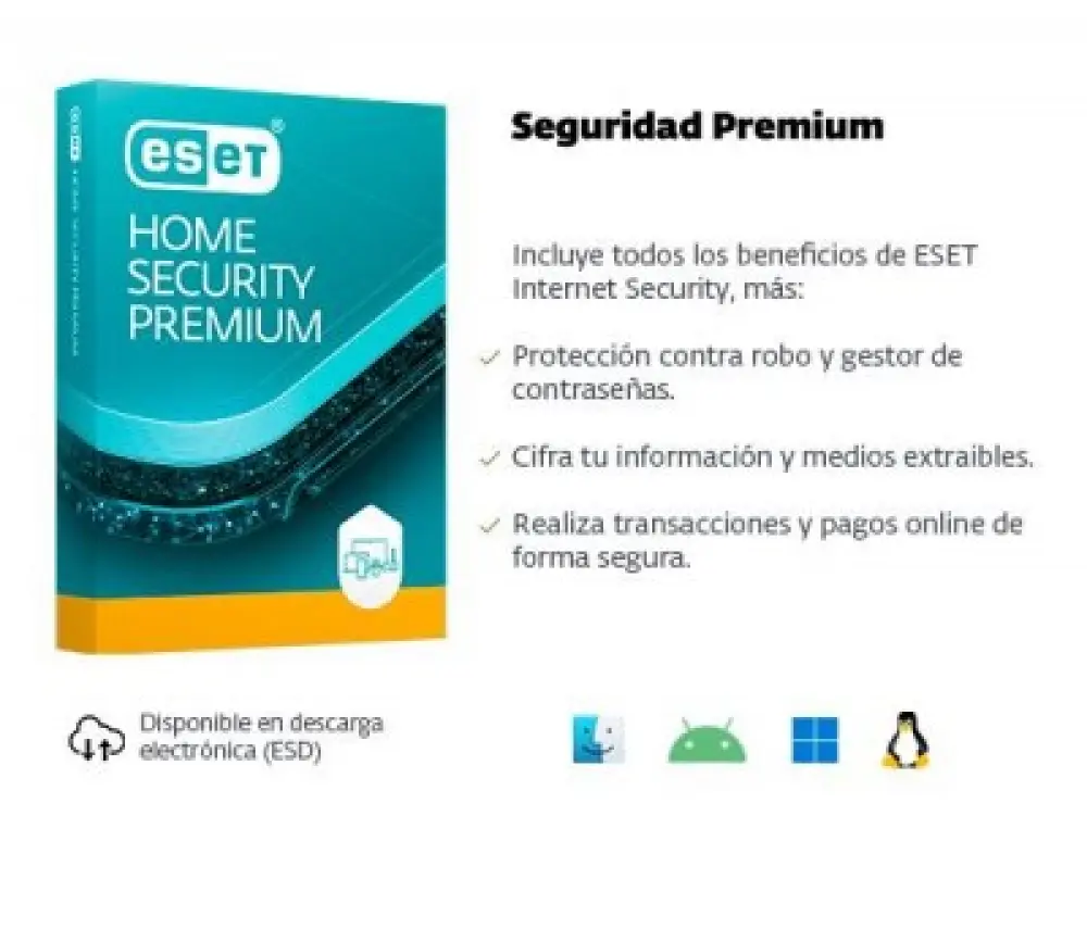 ESD ESET Home Security Premium 1 Lic 1 Año Smart Security Premium
