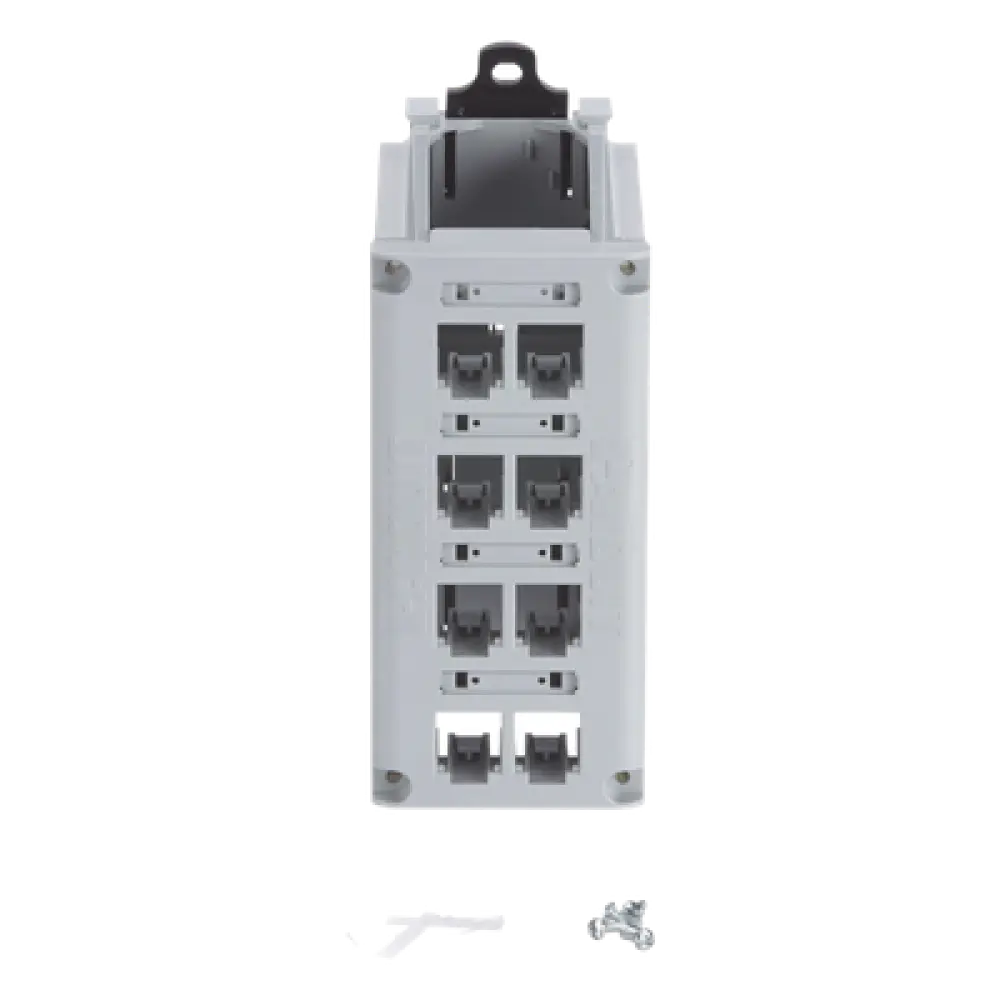Panel de Parcheo Modular / Riel DIN 35 mm (1.38 pulgadas) / 8 Puertos Mini-Com / Blindado / Gris