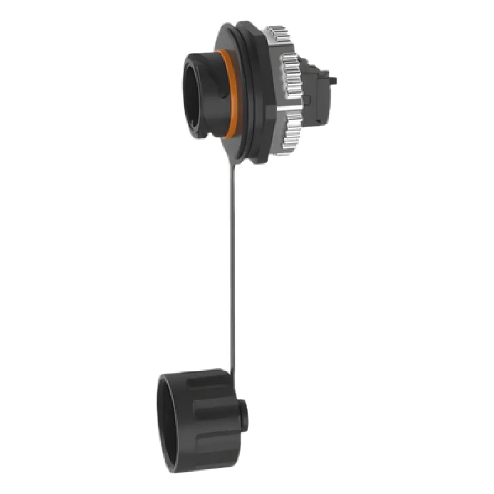 Conector Industrial RJ45 / Categoría 6A / IP67 / 8 Posiciones / Tapa Protectora / 50 μin Oro / 24 AWG