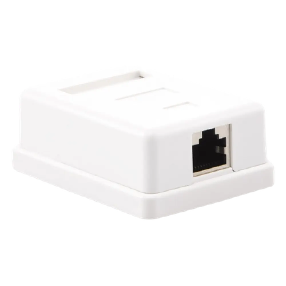 Caja de Pared / 1 Puerto Keystone / Cat5e STP / Montaje Vertical / 0 a 70°C / UL-CE-ETL