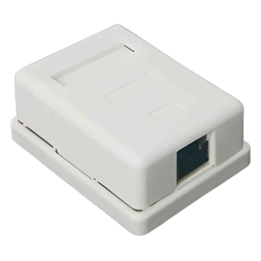 Caja de Pared / 1 Puerto Keystone / Cat5e STP / Montaje Vertical / 0 a 70°C / UL-CE-ETL