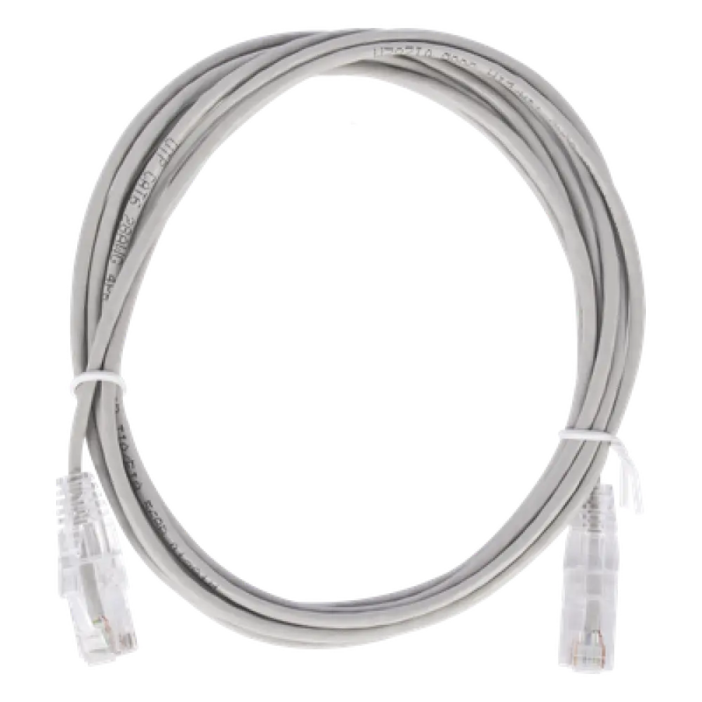 Cable de Parcheo Slim UTP Cat6 / 2 m (6.56 ft) / 28 AWG / 1 Gbps / RJ45 / Gris