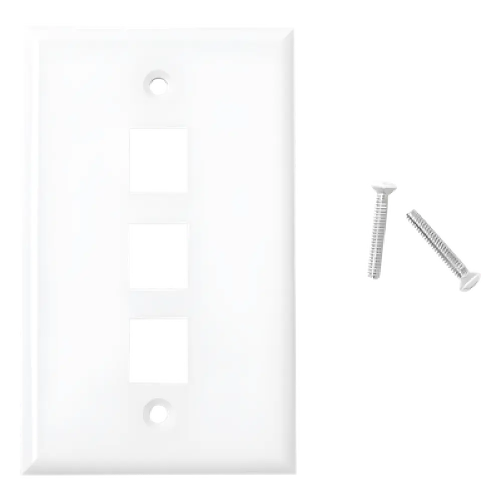Placa de Pared / 3 Puertos Keystone / Vertical / Termoplástico UL94V-0 / 2.75'x4.52'
