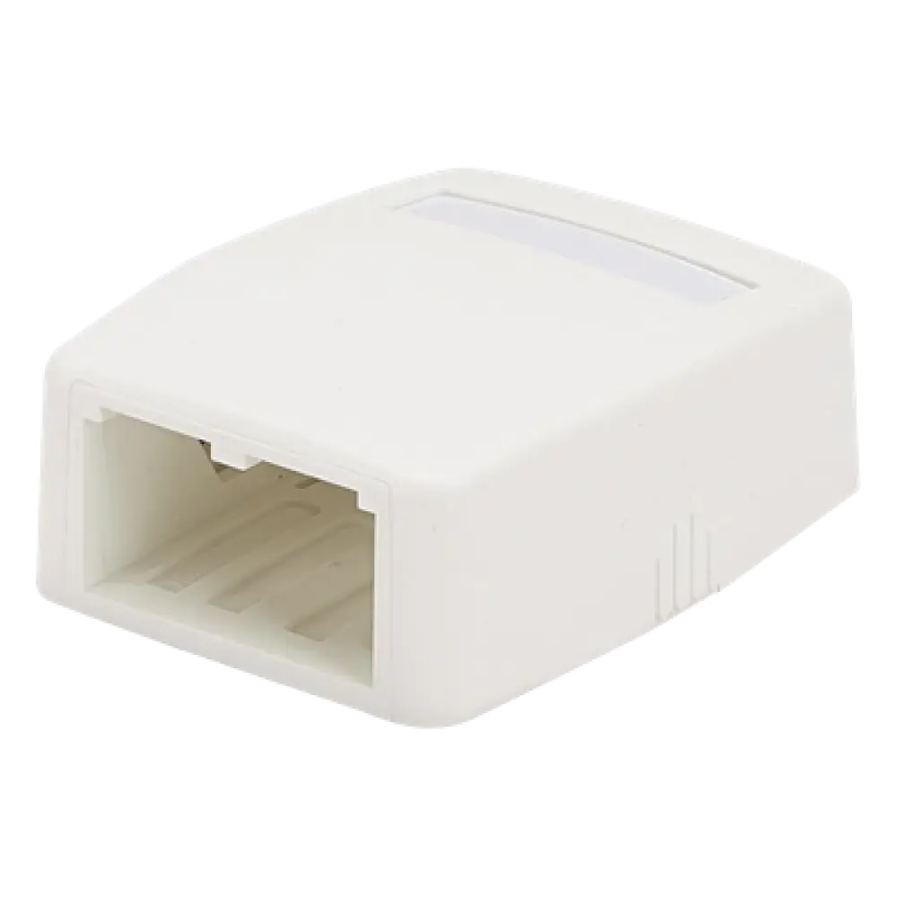 Caja de Montaje en Superficie / 2 Puertos Mini-Com / ABS / 0.175 x 0.082 x 0.217 ft / Blanco