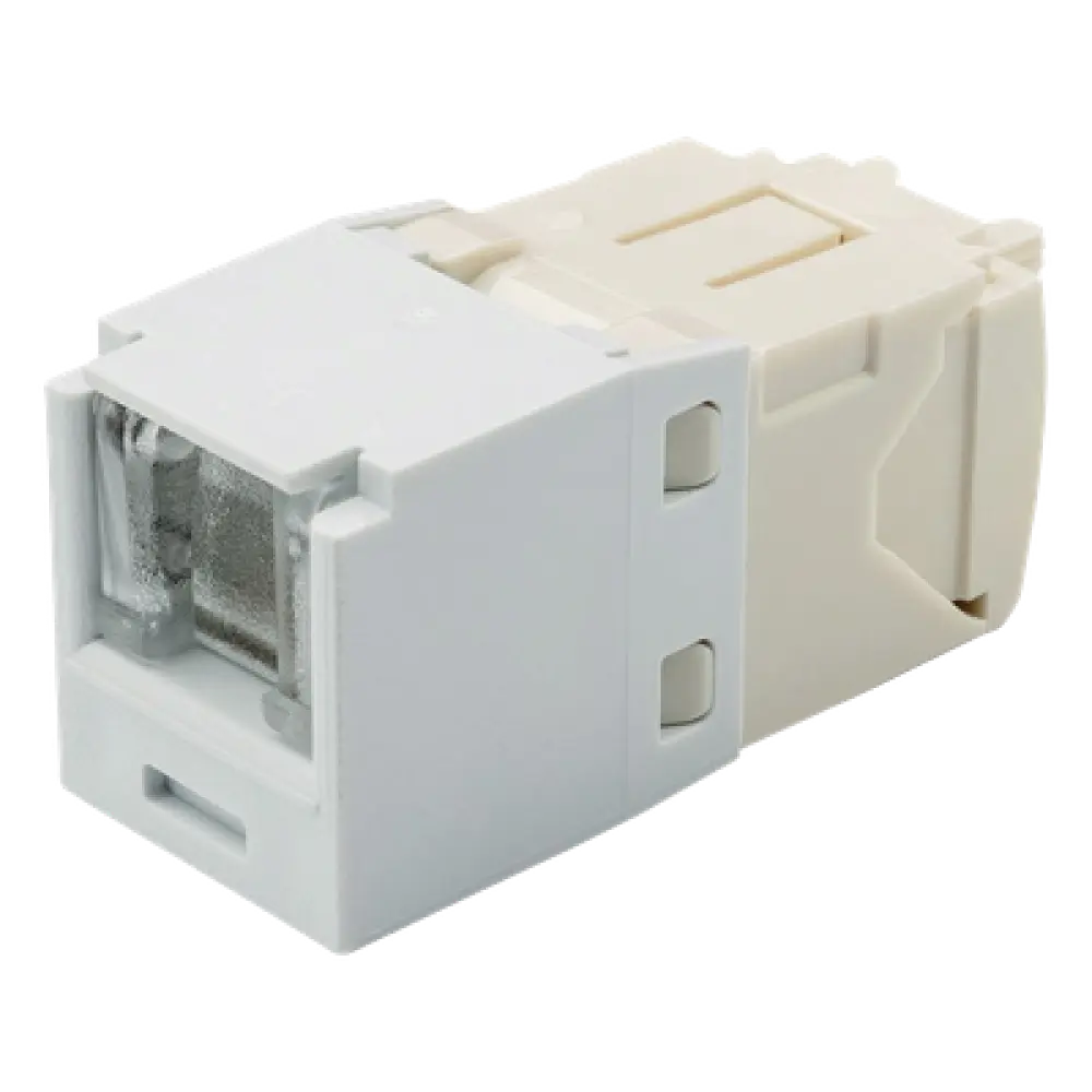 Conector Jack RJ45 / Categoría 6 / Terminación sin Herramientas / Mini-Com / 8 Posiciones 8 Cables / Color Blanco