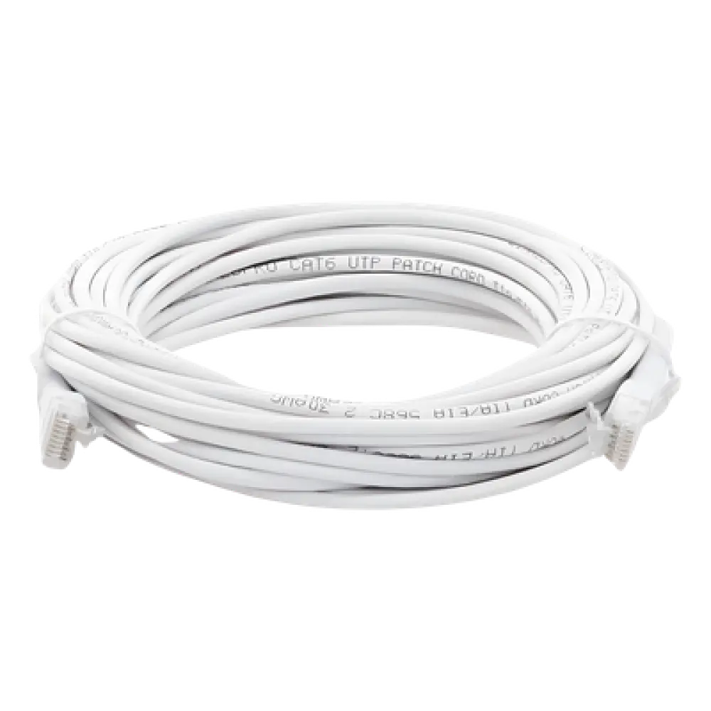 Cable de Parcheo Cat6 Ultra Slim / 10 m (32.8 ft) / UTP / 250 MHz / 1 GbE / RJ45 Chapado en Oro / Blanco