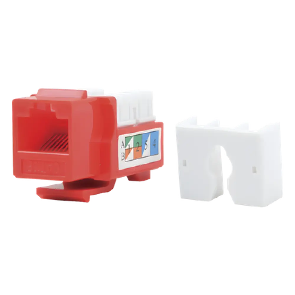 Módulo Jack Keystone / Cat5e / Terminación 110 / RJ45 / Sin Blindaje / Color Rojo