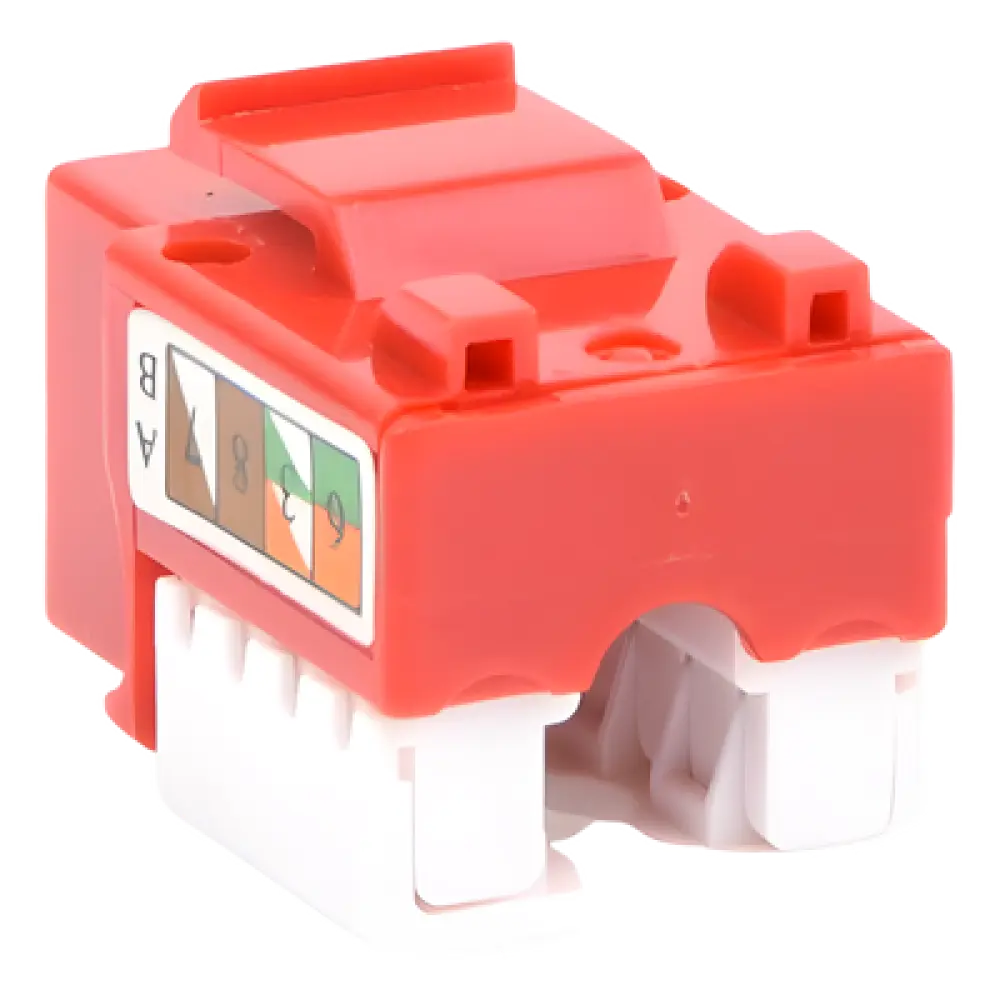 Módulo Jack Keystone / Cat5e / Terminación 110 / RJ45 / Sin Blindaje / Color Rojo