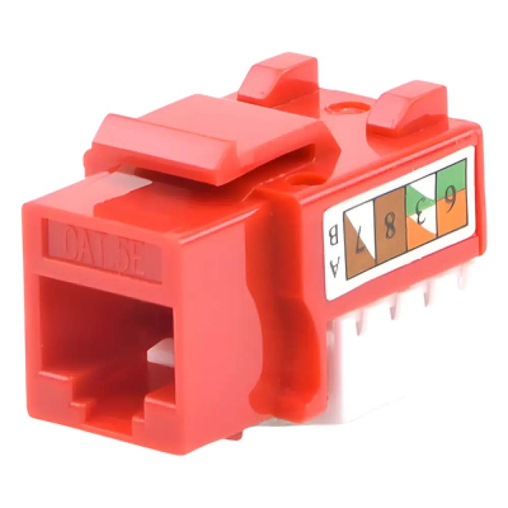 Módulo Jack Keystone / Cat5e / Terminación 110 / RJ45 / Sin Blindaje / Color Rojo