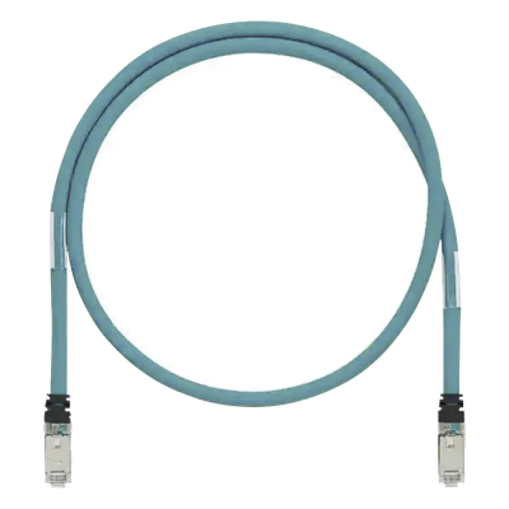 Patch Cord Industrial Cat6A / 600V / SF/UTP Blindado / 26 AWG / 2 m (6.56 ft) / Aqua