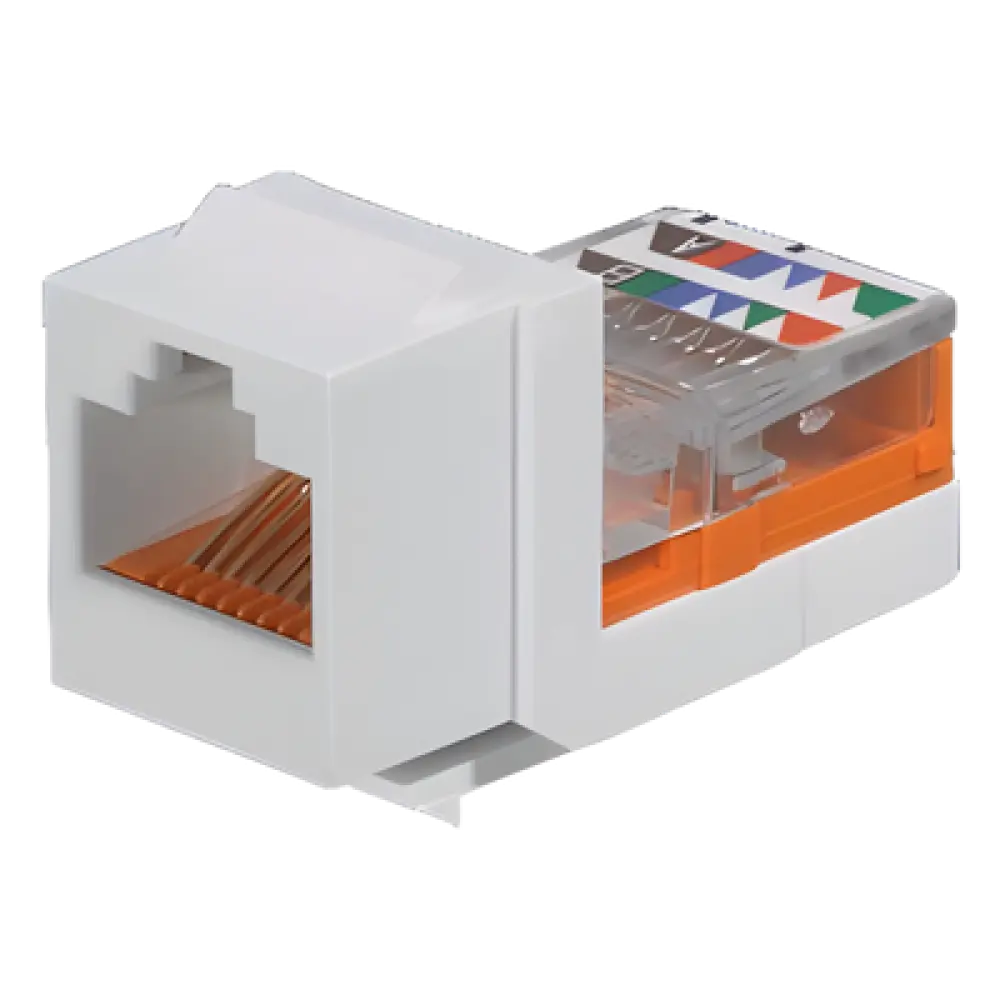 Módulo Jack Keystone / Cat 5e / Clase D / RJ45 / Leadframe / T568A/B / Sin Blindaje / Blanco