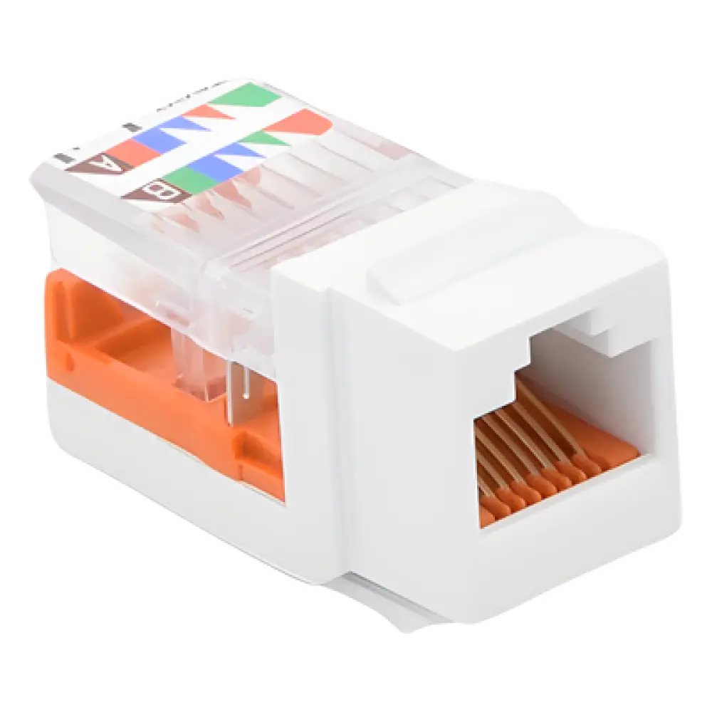 Módulo Jack Keystone / Cat 5e / Clase D / RJ45 / Leadframe / T568A/B / Sin Blindaje / Blanco