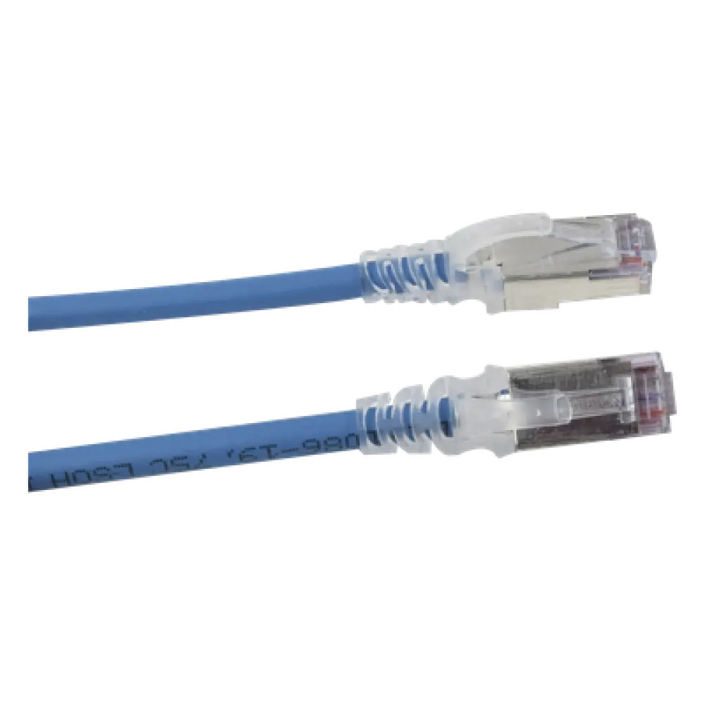 Patch Cord Cat6A Blindado S/FTP / 28 AWG / 2.13 m (7 ft) / Diámetro 5.5 mm / Color Azul