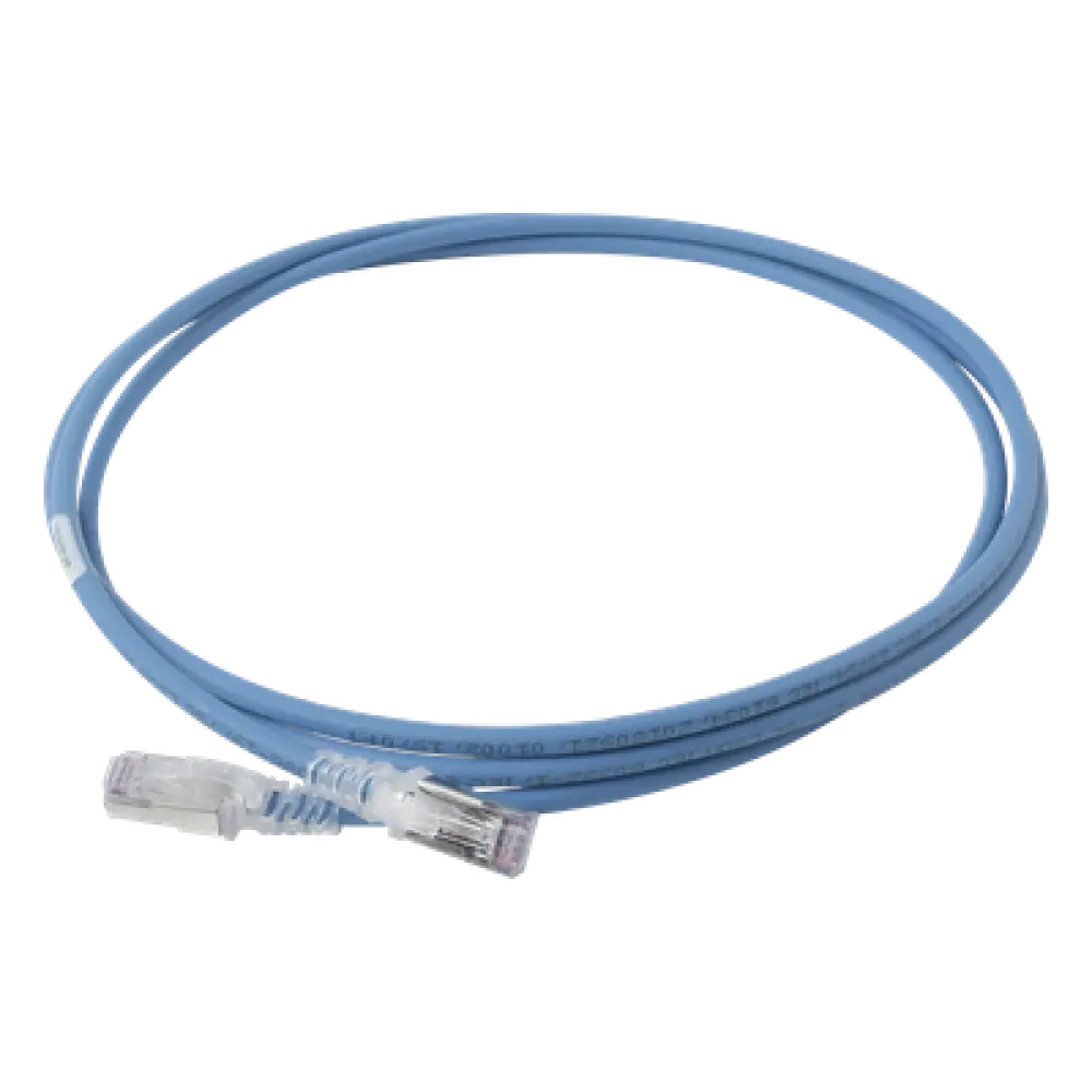 Patch Cord Cat6A Blindado S/FTP / 28 AWG / 2.13 m (7 ft) / Diámetro 5.5 mm / Color Azul