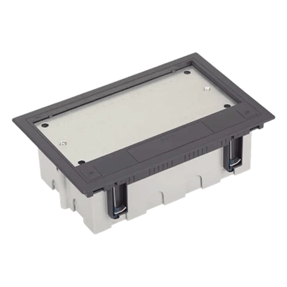 Caja de Piso Falso / 4 Módulos Dobles / Profundidad Ajustable 90-120 mm (3.54-4.72 in) / IK08 / +125 °C / Tapa Embellecedora