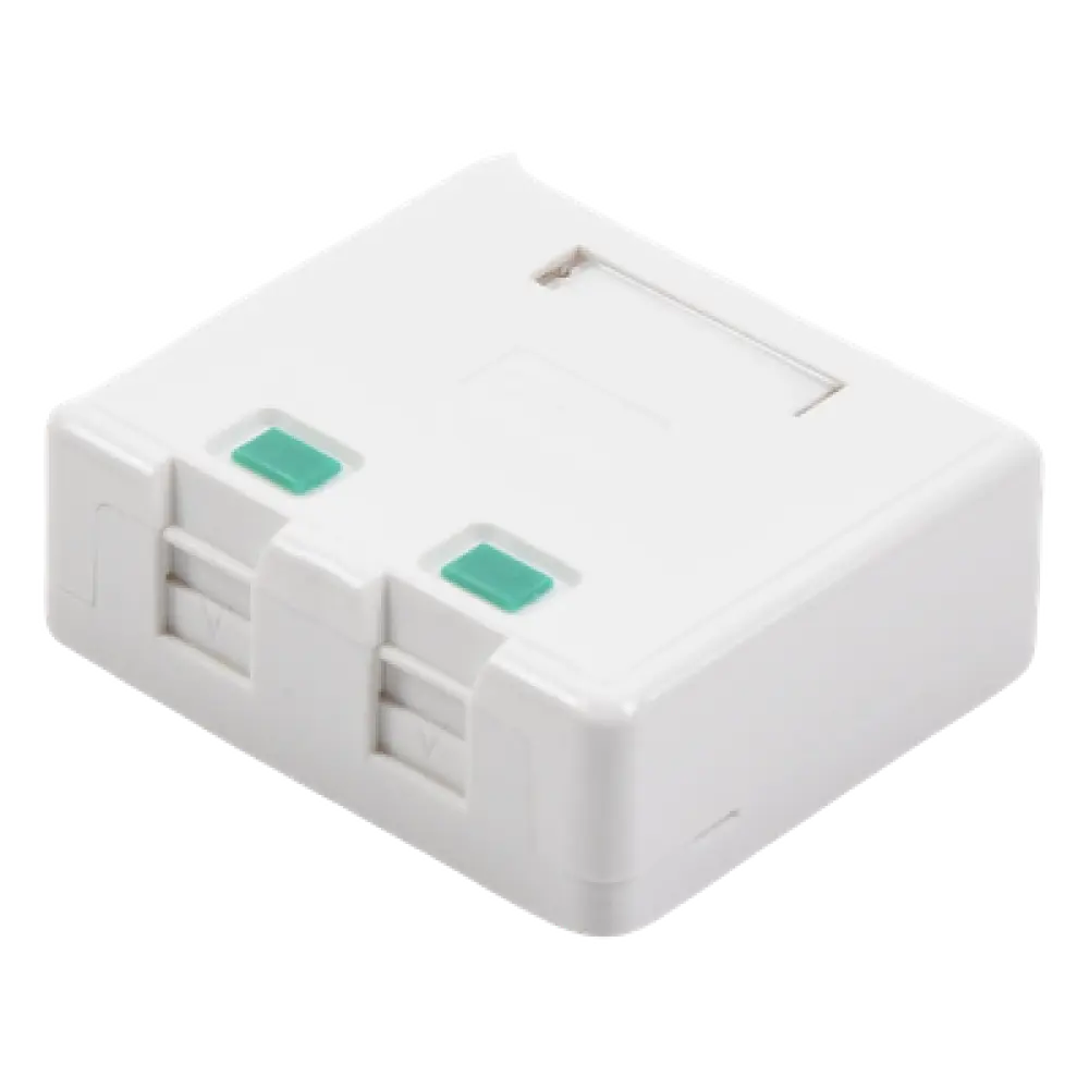 Caja de Pared / 2 Puertos Keystone / UL 94V-0 / Montaje Superficial Vertical / Incluye Kit de Herramientas