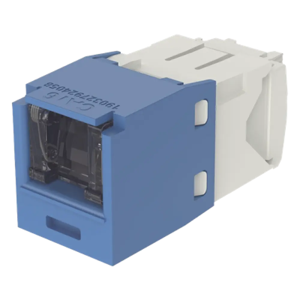Conector Jack RJ45 / Categoría 6 / 8 Posiciones 8 Cables / Terminación Sin Herramienta / Color Azul