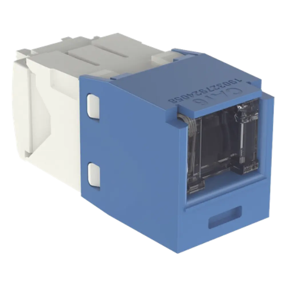 Conector Jack RJ45 / Categoría 6 / 8 Posiciones 8 Cables / Terminación Sin Herramienta / Color Azul
