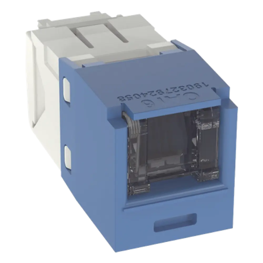 Conector Jack RJ45 / Categoría 6 / 8 Posiciones 8 Cables / Terminación Sin Herramienta / Color Azul