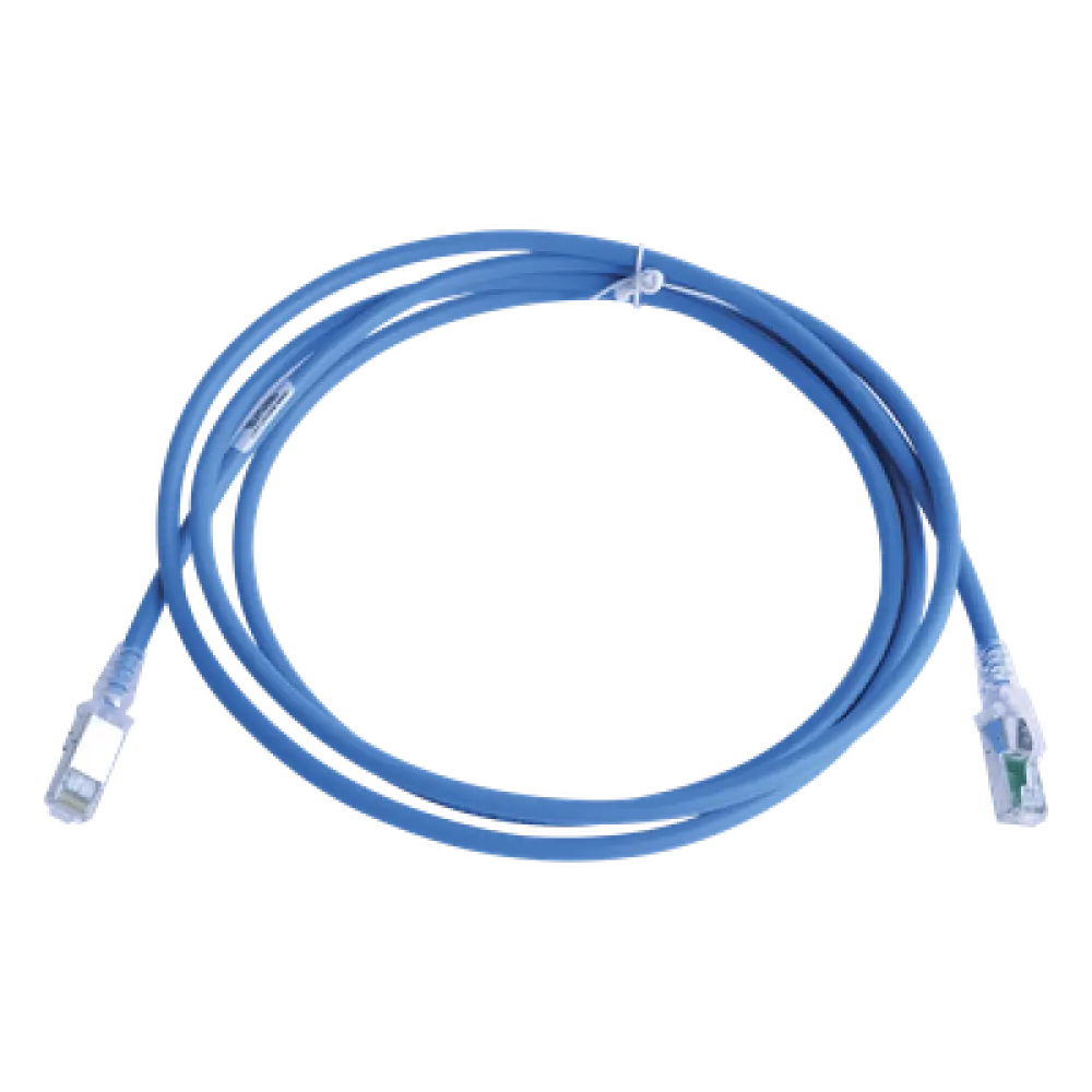 Patch Cord Cat6A S/FTP / 7 Pies (2.13 m) / CM/LS0H / Blindaje 360° / UL2043 / Alta Densidad