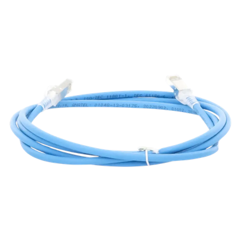 Patch Cord Cat6A S/FTP / 7 Pies (2.13 m) / CM/LS0H / Blindaje 360° / UL2043 / Alta Densidad