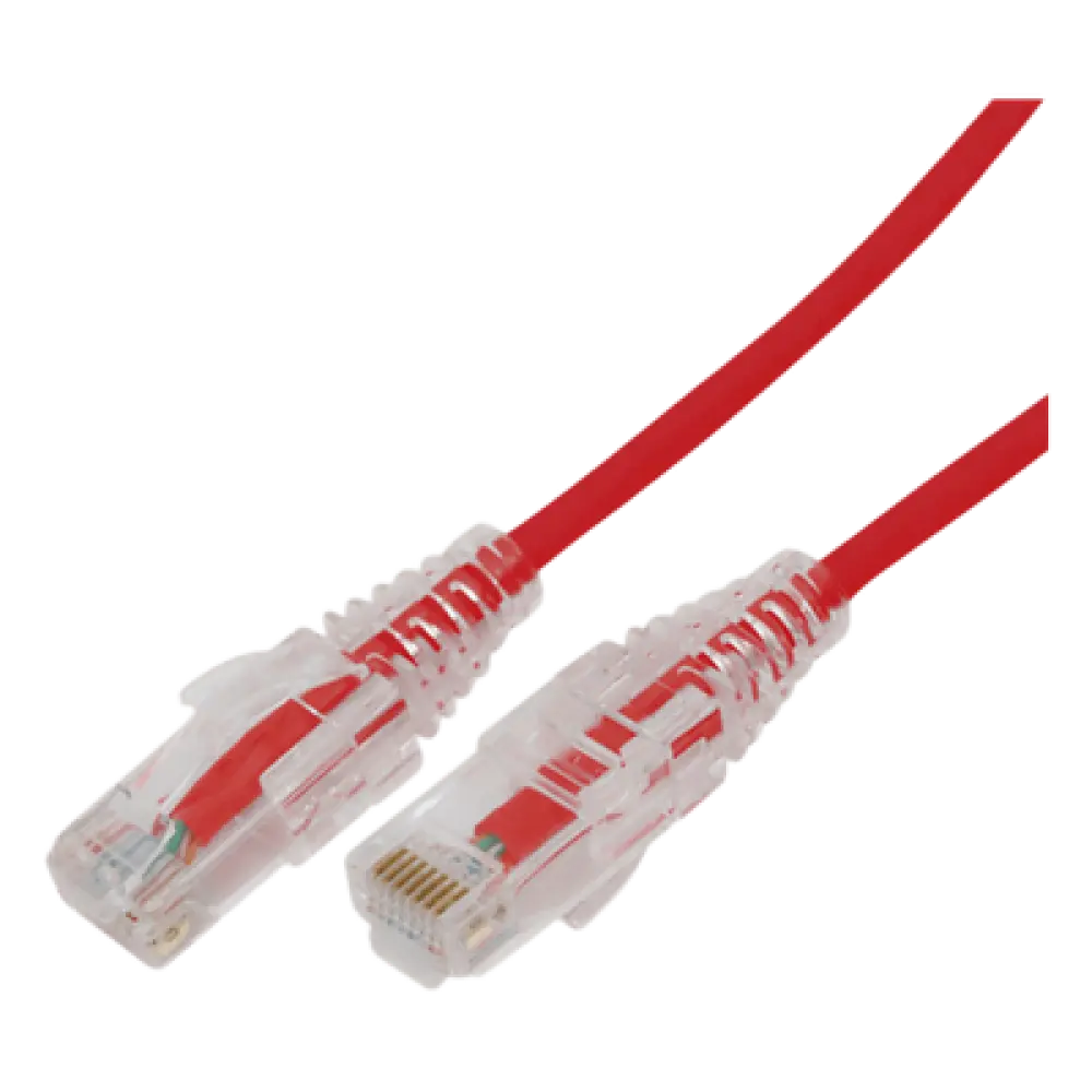 Cable de Parcheo Slim UTP Cat6A / 2 Metros (6.56 Pies) / 28 AWG / Rojo / RJ45