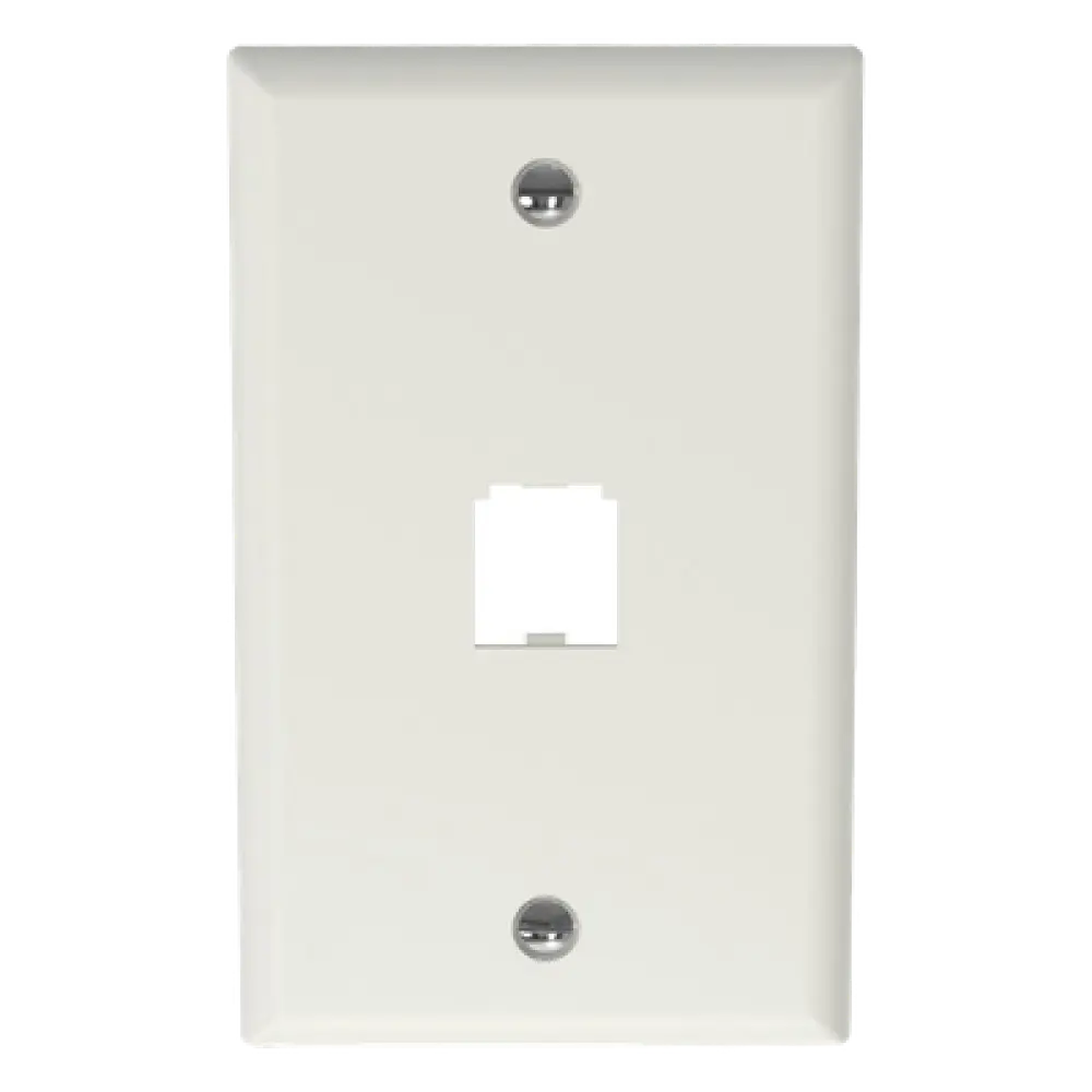 Placa de Pared Vertical / 1 Puerto Mini-Com / Diseño Plano / 2.75 x 4.5 pulg. / Blanco Mate