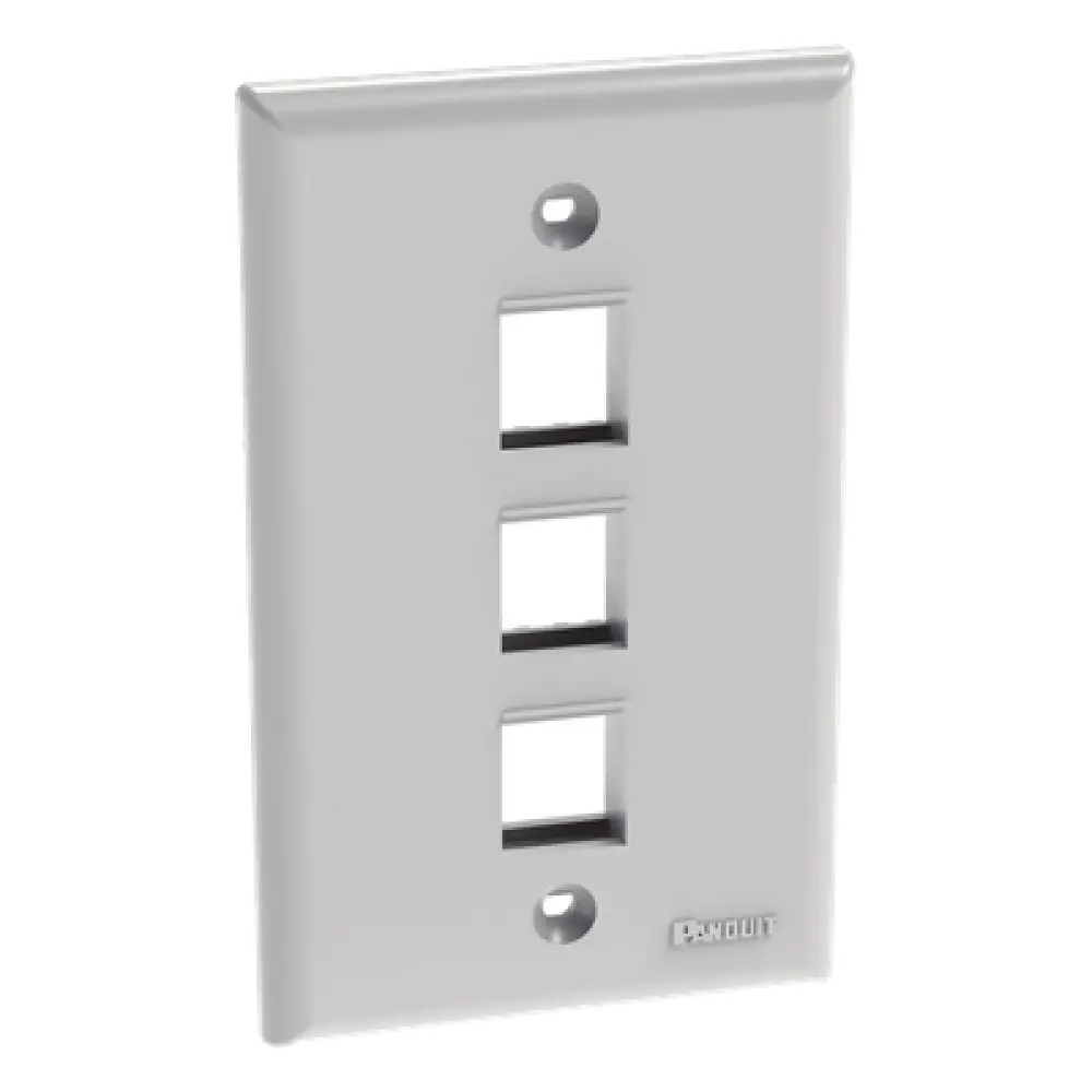 Placa de Pared Vertical / 3 Puertos Keystone / ABS / 69.8 x 114.3 mm / 2.75 x 4.5 pulg. / Blanco