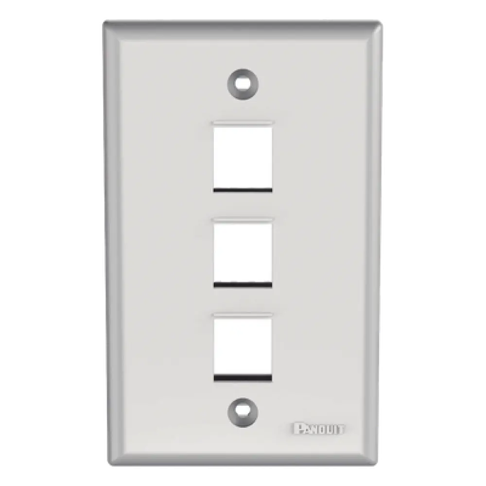 Placa de Pared Vertical / 3 Puertos Keystone / ABS / 69.8 x 114.3 mm / 2.75 x 4.5 pulg. / Blanco