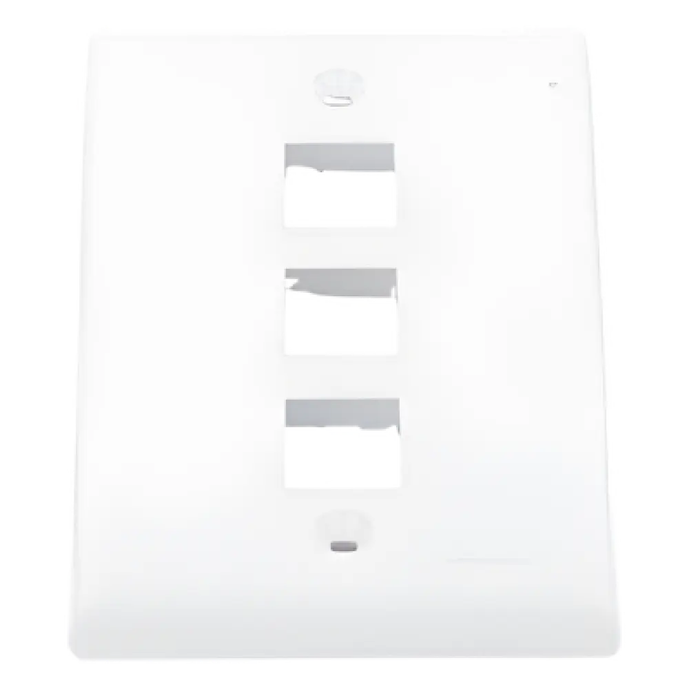Placa de Pared Vertical / 3 Puertos Keystone / ABS / 69.8 x 114.3 mm / 2.75 x 4.5 pulg. / Blanco