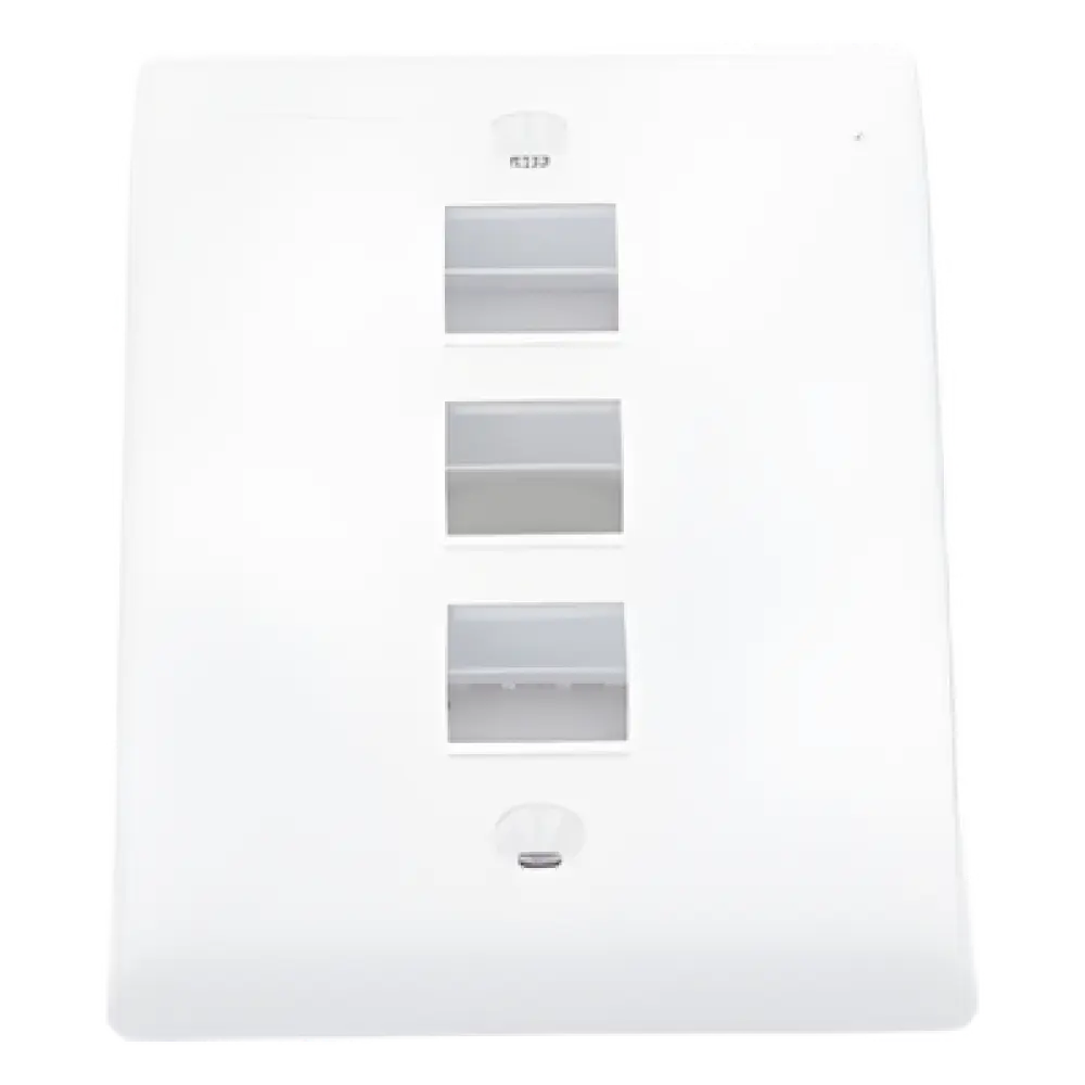 Placa de Pared Vertical / 3 Puertos Keystone / ABS / 69.8 x 114.3 mm / 2.75 x 4.5 pulg. / Blanco