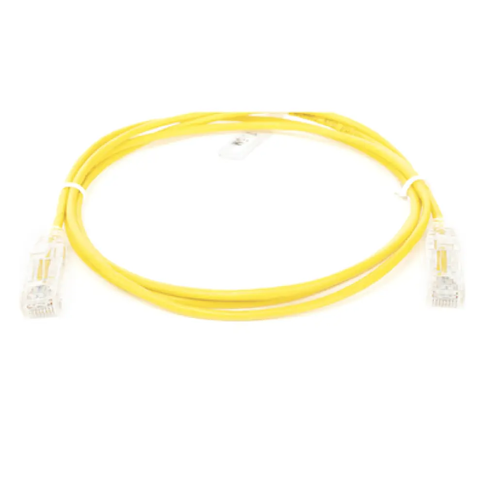 Cable de Parcheo Slim UTP Cat6 / 1.5 m (4.92 ft) / 28 AWG / Amarillo / 1 Gbps