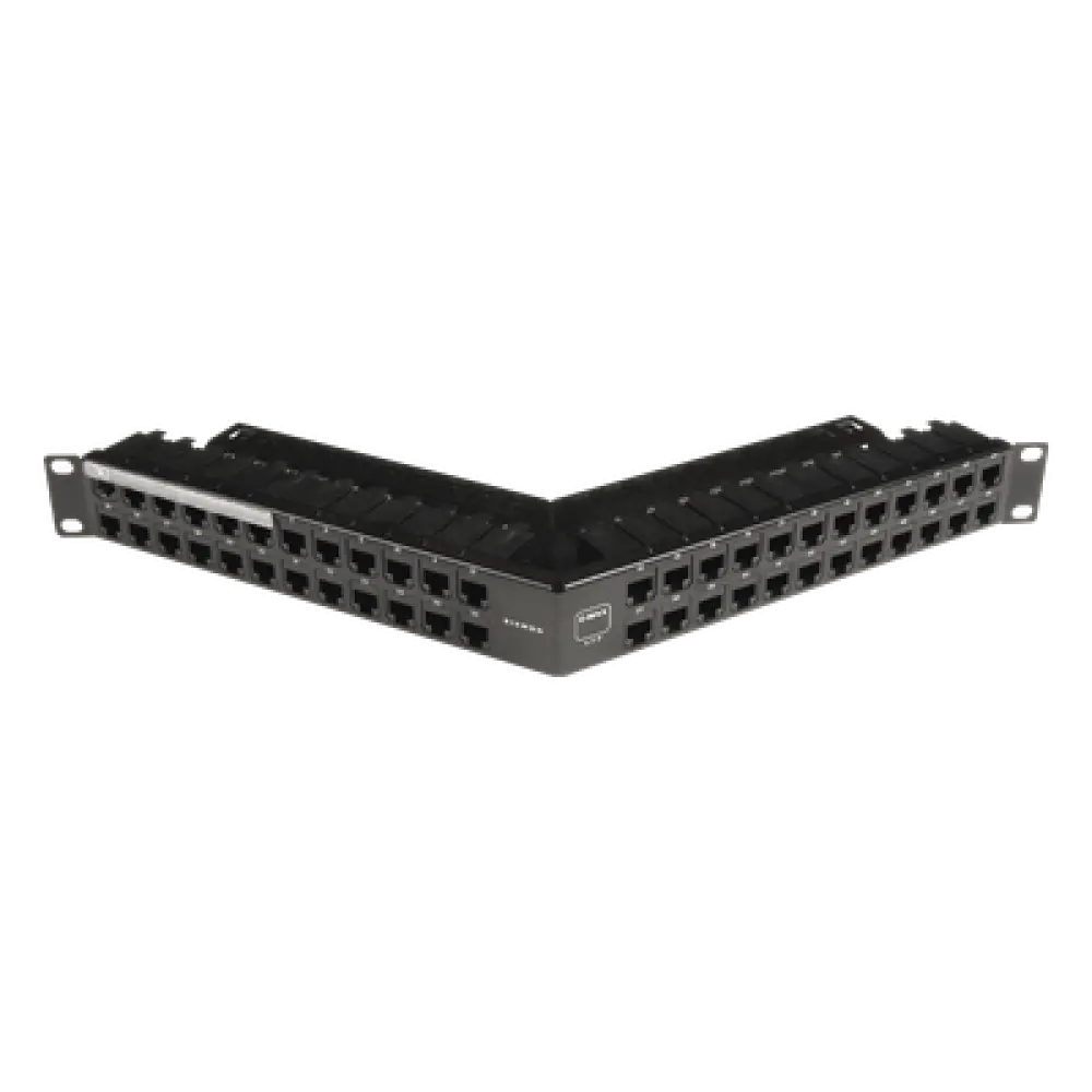 Patch Panel / Blindado / Cat 6A / 48 Puertos / 1U / Angulado / PoE+