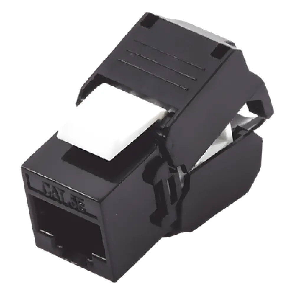 Módulo Jack Keystone / Cat5e / Toolless / Terminación 180° / UTP / 1 Puerto / Color Negro