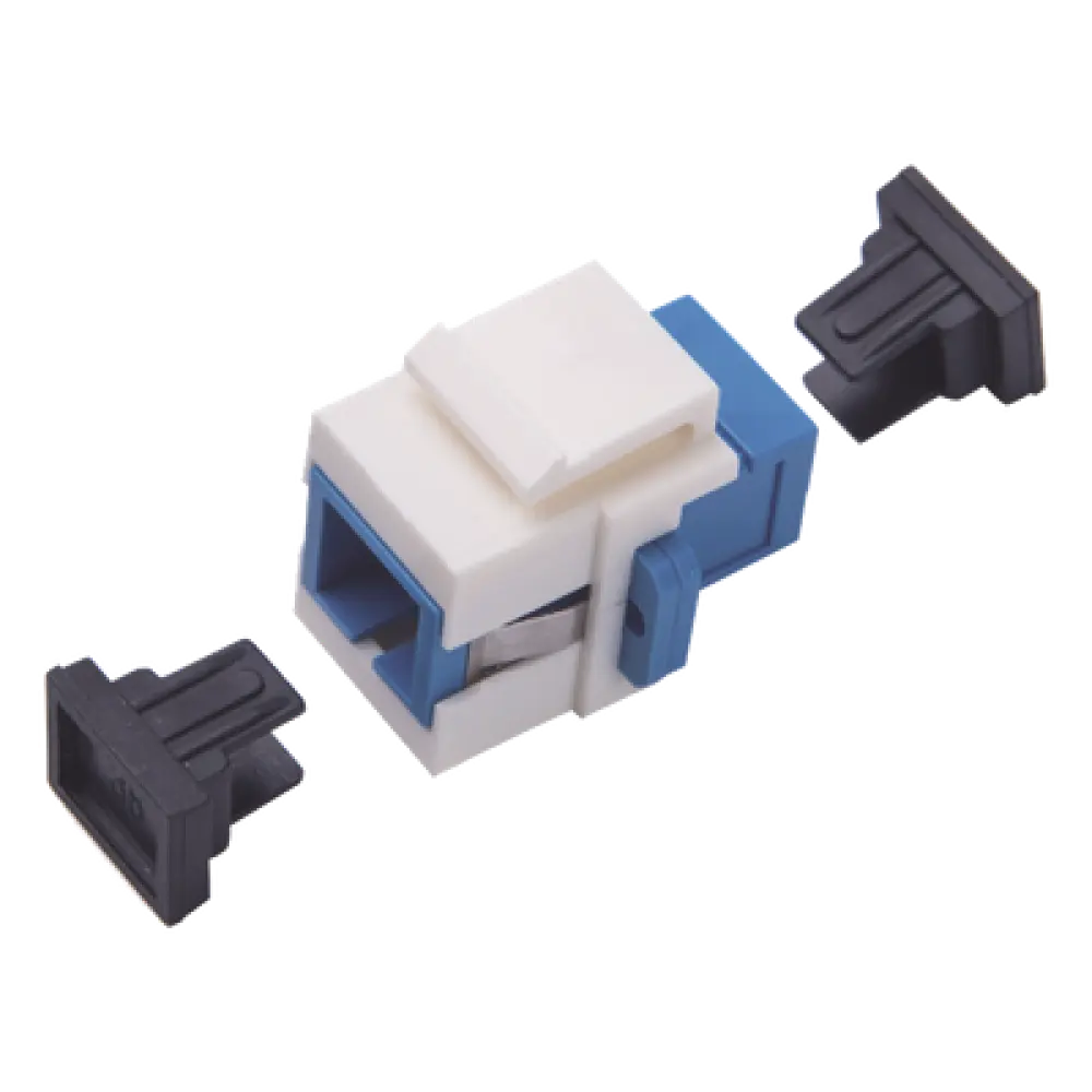 Acoplador Keystone / Fibra Óptica Monomodo / SC/PC Simplex a SC/PC Simplex / Tolerancia ±0.10 a ±0.25 dB / Material ABS