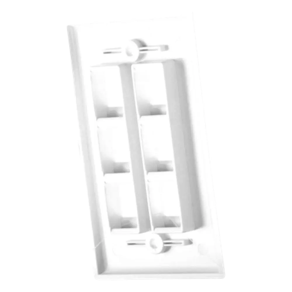 Placa de Pared / 6 Puertos / Keystone / Montaje Vertical / 70 x 115 mm / 2.75' x 4.52' / UL CE ETL