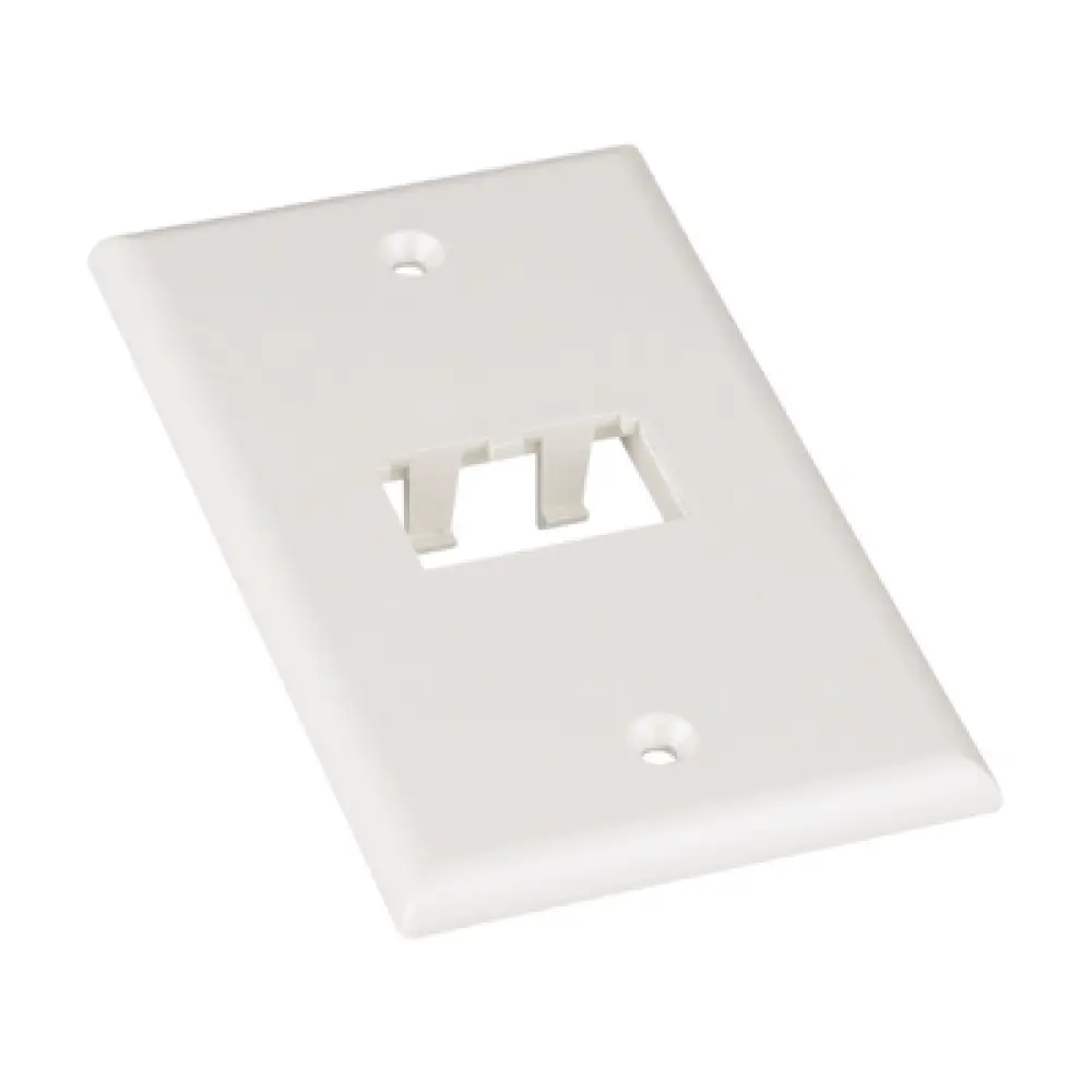 Placa de Pared Vertical / 2 Puertos Mini-Com / 69.8 x 114.3 mm / 2.75 x 4.5 pulg. / Blanco Mate / ABS