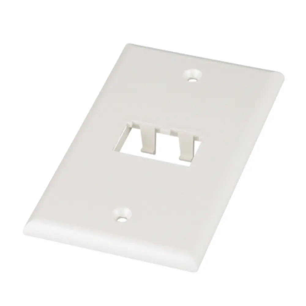 Placa de Pared Vertical / 2 Puertos Mini-Com / 69.8 x 114.3 mm / 2.75 x 4.5 pulg. / Blanco Mate / ABS